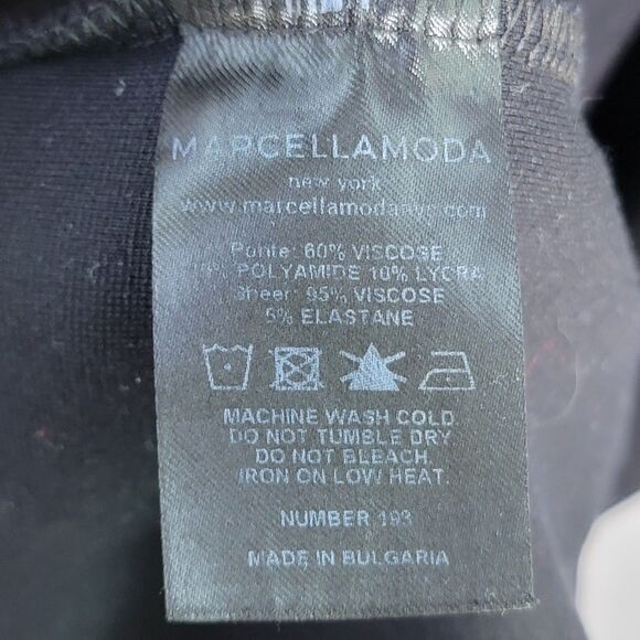 MARCELLAMODA Black Midi Dress Turtleneck Stretchable Bodycon Long Sleeve Size 00 - Picture 4 of 9